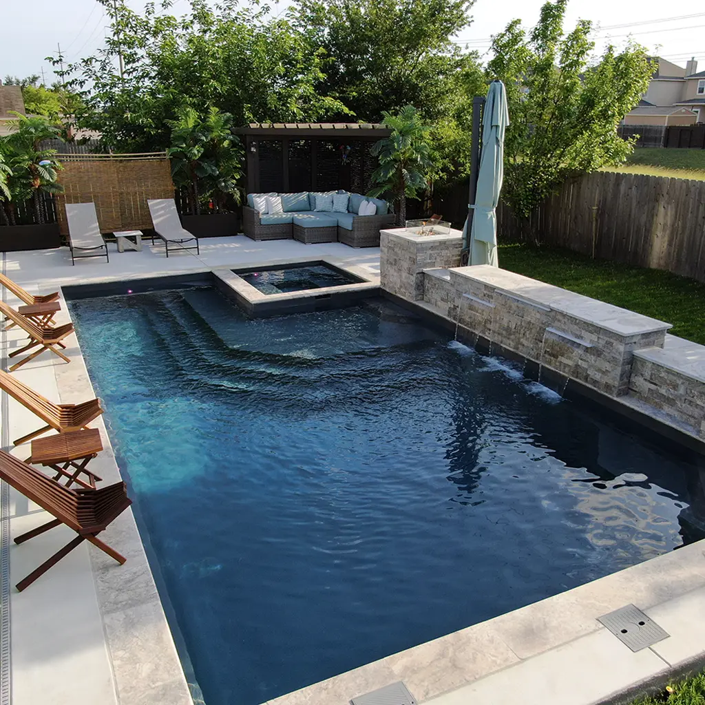 Showcase Pools: offering customers landscape and hardscape appointments as well as pool installations Precision Fiberglass Pools: luxury pool construction and new home building