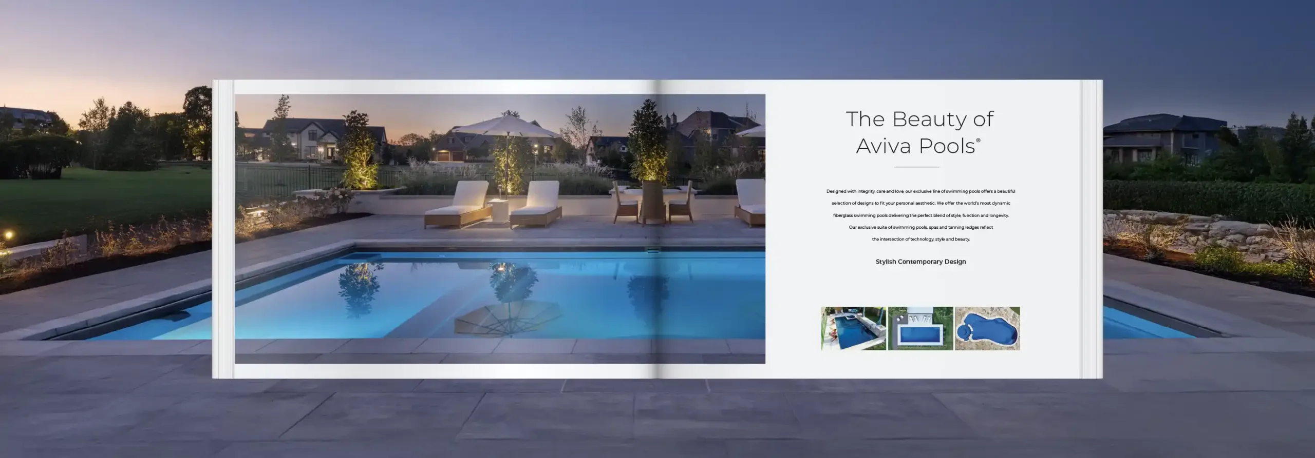 Download the Aviva Pools brochure The Aviva Pools fiberglass pool brochure